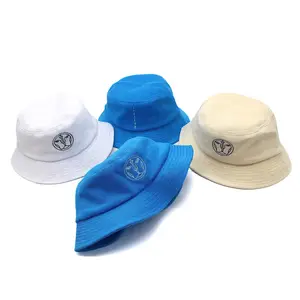Trend Frauen und Männer Eimer Hut Benutzer definierte Stickerei Eimer Hut Terry Handtuch Eimer Hut Mit Satin gefüttert