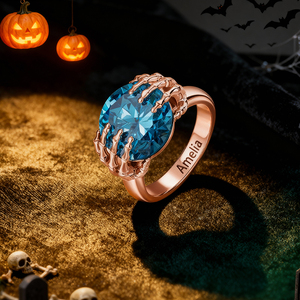 Người đàn ông độc đáo của Zirconia kim cương Rose Gold Plated Brass <span class=keywords><strong>neo</strong></span>-gothic khắc phòng thí nghiệm tạo ra đá quý nhẫn với Claw thiết lập - Product Image 4