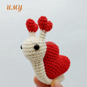 Nuovo Decorazione Matrimoniale Amigurumi all'Uncinetto Cuore Carino Amore San Valentino Peluche Giocattolo Lumaca Imbottito - Product Image 5