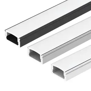 High quality white black low t slot for strip light bar tape floor track led aluminum profiles