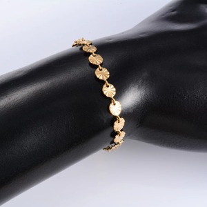 Bracelet en acier inoxydable à maillons ronds gaufrés motif soleil pour femmes, filles, cheville, chevillère, accessoires de bijoux pour main et pied - Product Image 5