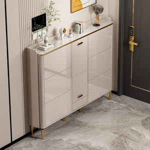 Étagère à chaussures en <span class=keywords><strong>bois</strong></span> moderne et luxueuse, personnalisée, avec siège, pour les entrées de maison, meubles en <span class=keywords><strong>bois</strong></span>, étagères à chaussures fines et minces, armoire de rangement pour chaussures - Product Image 2
