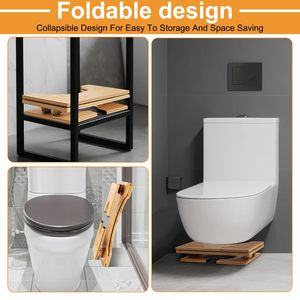 JQ bangku Toilet lipat 7.1 inci, dudukan Toilet jongkok bambu tinggi dapat disesuaikan untuk kamar mandi - Product Image 5