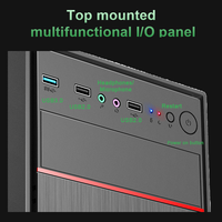 Caja de PC de Torre Media ATX MicroATX ITX Compatible con GPU de 305 mm, Enfriador de CPU de 150 mm, 7 Ranuras, Fuente de Alimentación Superior