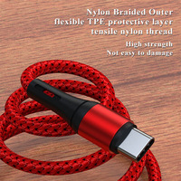 Câble USB Type C tressé en nylon de 1 m (3,3 pi) de la marque Schitec Factory ODM OEM, câble de charge rapide USB pour la charge des appareils mobiles