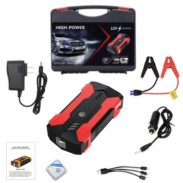 Car Jump Starter Power Bank 600A 720A Car Battery Charger and Jump Starter With Compass USB LED Light