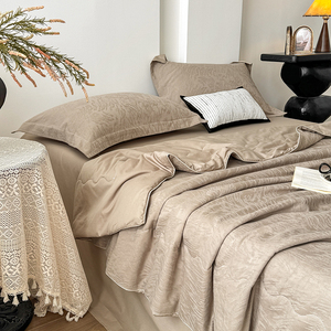 Ensemble de literie d'été en jacquard rose fleur de cerisier, 100% coton, style princesse - Product Image 4