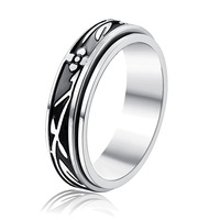 Bague rotative en acier inoxydable avec motif tortue de mer et étoile de mer, large bande, bague anti-stress, en stock, vente en gros de bijoux