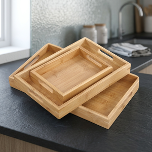 Exportateur en gros – Vaisselle portable faite à la main en bois naturel, écologique, durable, avec revêtement en poudre, compatible lave-vaisselle et micro-ondes, pour la maison - Product Image 1
