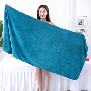 Large Microfiber Bath Towel Solid Color Rectangle Absorbent <b>Home</b> Use 200g Plus - Product Image 5