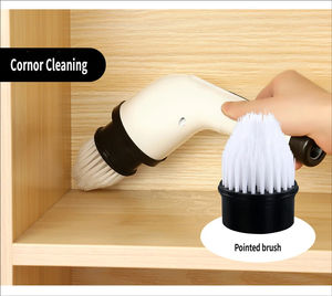 Nettoyeur électrique sans fil avec manche extensible réglable, brosse remplaçable pour le nettoyage des fenêtres et de la cuisine, en plastique ABS - Product Image 3