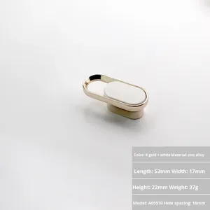 Modern 16mm Zinc Alloy Oval Multi-Color Assembled Handle Customizable Pull Handle <b>for</b> Bathroom Drawer Cabinet Bedroom Furniture - Product Image 6