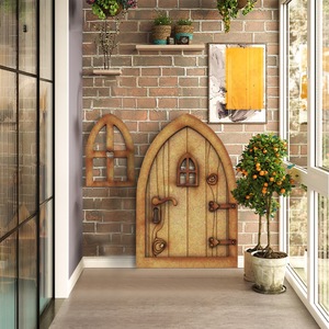 Porte de fée en bois, décoration de jardin miniature, arche 6.5x10cm pour accessoires de maison de poupée - Product Image 2
