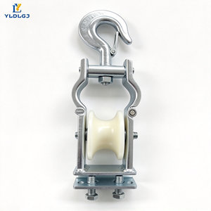 Polea de tendido de cables para conductores, con ranura de inserción y guía de esquina de montaje bidireccional, para trabajos de tendido de líneas aéreas - Product Image 2