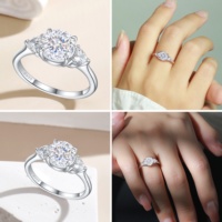 Bague Éblouissante en Zircon Haute Teneur en Carbone, Coupe Fleur de Glace Flamboyante, en Argent Sterling 925, Bijou Scintillant en Zircon Cubique, Idéal Cadeau