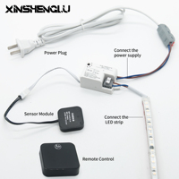 Control Remoto para Gabinete, Interruptor de 433MHz AC110V-220V 300W, Controlador de Tira LED, Sensor de Puerta, Sensor de Movimiento Manual, CE RoHS, para Iluminación de Armarios