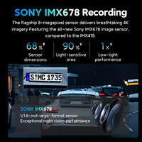 Caméra embarquée AI 4K avant et arrière avec WiFi, GPS, ADAS, assistance au conducteur, vision nocturne Sony 678, capteur G, enregistrement en boucle pour voitures