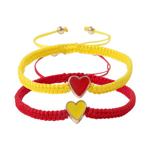 Heart Shaped <b>Couple</b> <b>Bracelet</b> Set Adjustable Hand Woven Surfer Style For Women Jewelry Anniversary Gift - Product Image 5