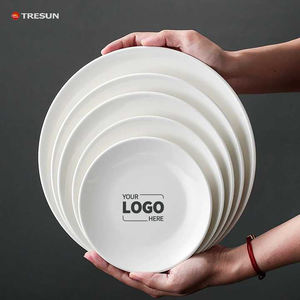 Ensemble d'Assiettes à Dessert et Dîner de Luxe en Céramique de Porcelaine, Écologique et Conforme à la FDA, avec Logo Personnalisé, pour Hôtels et Restaurants, Forme Blanche - Product Image 1