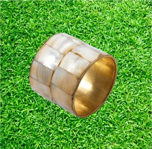 Anillo de madera con perlas para decoración de bodas, servilletas de Material ecológico, tipo de origen de Zinc, productos de moda india - Product Image 2
