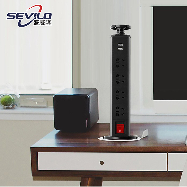 Automatic Modern Hidden Pop-Up Desk Socket for Home Office Living Room Bedroom & Kitchen