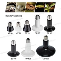 Lampe chauffante infrarouge en céramique noire 75 mm 100 W, ampoule émettrice pour reptiles, culot E26/E27, 110-240 V, chauffage pour enclos d'animaux (poulets, lézards, tortues)