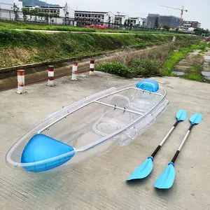 Nhựa nhỏ thuyền đánh cá trong suốt thuyền Drop Stitch Kayak rõ ràng kayak trong suốt xuồng để bán