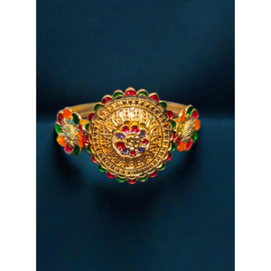 Bague de vente en gros avec plaqué or 22 carats et fleur conçue style à la mode bague faite à la main bijoux pour les femmes portent - Product Image 1