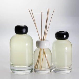 Sang trọng rỗng mùi hương rõ ràng chai thủy tinh không có lửa hương thơm thiết lập trang trí nội thất vòng xi lanh thủy tinh sậy nước hoa khuếch tán chai - Product Image 2