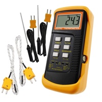 Termometer Termokopel Digital Tipe-K Dua Kanal 4 Termokopel Layar LCD Plastik MAX/MIN/AVG Temperatur OEM ODM IP55