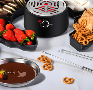 Máquina para Hacer Smores y Olla para Fondue Eléctrica 2 en 1, Kit de Smores de Mesa para Interiores con 4 Tenedores para Asar, 4 Bandejas Desmontables - Product Image 3