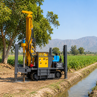 Foreuse sur chenilles de 800 m pour puits d'eau, entraînée par un moteur diesel, avec une profondeur de forage de 800 m et système pneumatique DTH