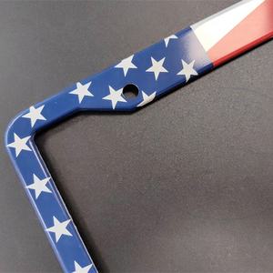 2-Loch Vorder- und Rückseiten-Nummernschildhalter mit USA-Sternen und -Streifen, Amerikanische Flagge Kennzeichenrahmen - Product Image 3