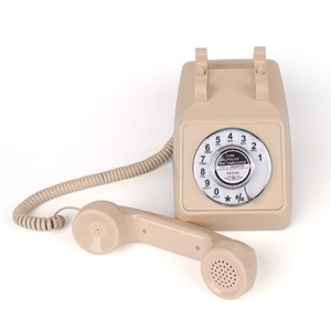 Teléfono <span class=keywords><strong>Fijo</strong></span> Retro Cuadrado Beige con Cable, Teléfono de Escritorio Analógico PSTN con Dial Giratorio Mecánico - Product Image 5