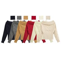 PB&ZA Nouvelle Collection Automne 2026 – Pull Tricoté Élégant et Polyvalent à Épaules Dénudées pour Femme, Manches Longues 5474
