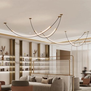 Designer-Designed Minimalist Modern LED Pendant <b>Lights</b> Linear <b>Dining</b> & Living Room Lighting for Front Desks Bars & Showrooms - Product Image 1