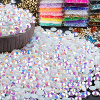 8000 pièces de strass en résine de 3 mm, blanc AB, à dos plat, non thermocollants, pour embellissement DIY, maquillage du visage, manucure - Fabriqué en Chine
