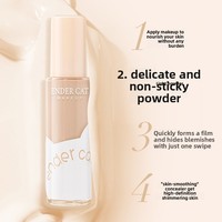Fond de teint liquide léger longue tenue, résistant à la transpiration et aux traces, pour peaux sèches et grasses, ne s'écaille pas, idéal pour l'export.