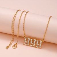 Collar minimalista con colgante de número de Ángel de oro de 18 quilates adornado con collar de regalo de pareja perfecta de circón 5A