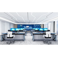 Console de commande de sécurité intelligente-Bureau métallique personnalisable avec technologie intégrée pour les salles de contrôle et les centres d'opérations