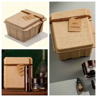 Boîte en papier mousse moulée biodégradable personnalisée de couleur marron écologique, emballage en pulpe moulée, plateau en pulpe, boîte à clapet