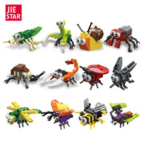 Ensemble de blocs de construction d'insectes en gros, kit de construction éducatif STEM, briques d'animaux DIY, jouet pour enfants