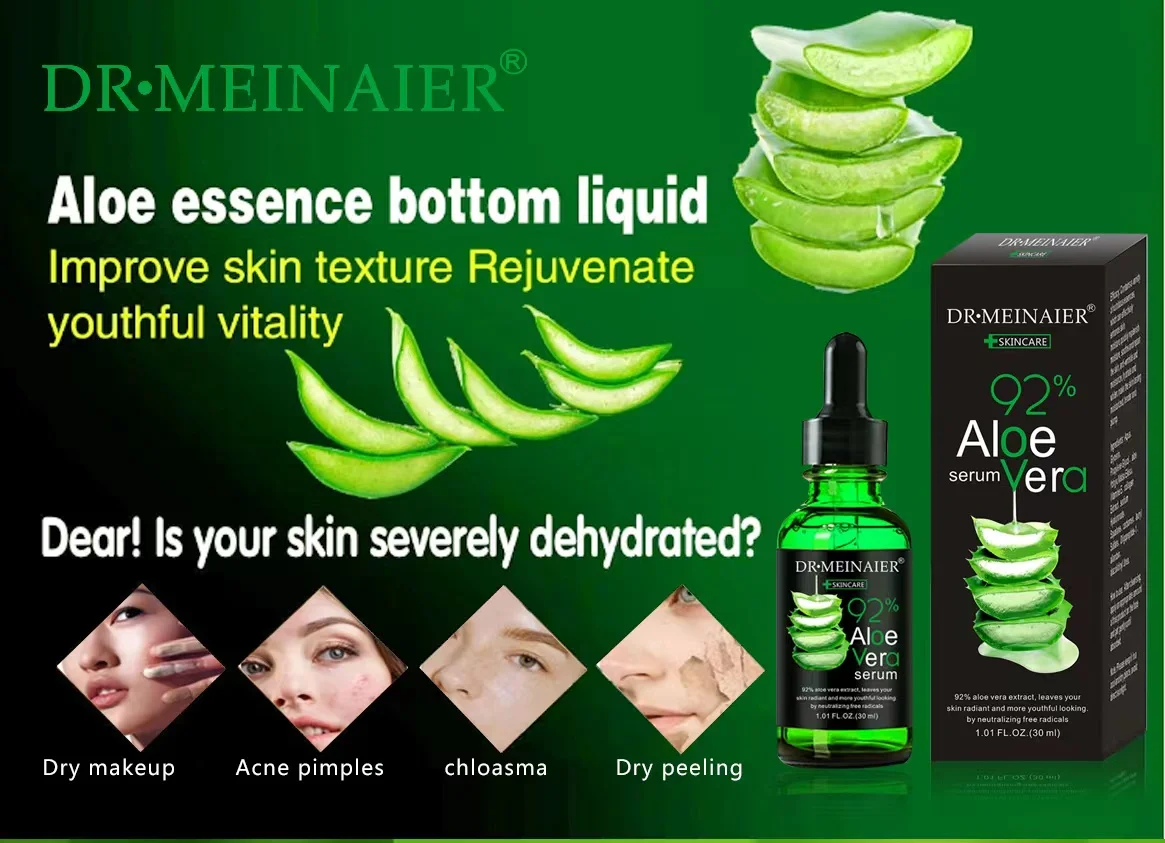 Beauty Skin Care 92% Organic Natural Aloe Vera Whitening Face Serum Moisturizing Anti Aging Essence