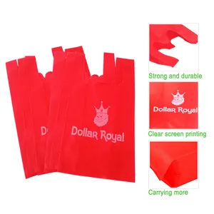 Wholesale Promotional Spunbond Nonwoven Fabric Bag Eco-friendly Custom Printing Non Woven Supermarket t shirt Bag