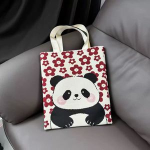 Nouveau <span class=keywords><strong>sac</strong></span> fourre-tout léger et spacieux en tricot avec motif panda mignon, <span class=keywords><strong>à</strong></span> fermeture ouverte, <span class=keywords><strong>sac</strong></span> <span class=keywords><strong>à</strong></span> <span class=keywords><strong>main</strong></span> polyvalent et tendance pour un usage quotidien - Product Image 2