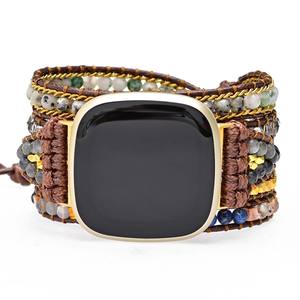 Bracelet de montre de remplacement perlé fait à la main pour <span class=keywords><strong>Fitbit</strong></span> Versa 3 2 1 Style bohème, bijoux rétro, 20mm 22mm - Product Image 2