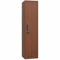 Casier en acier à porte simple effet bois avec serrure à code, couleur personnalisable, à poser au sol, armoire de rangement simple pour petit bureau
