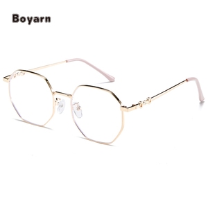 Lunettes d'ordinateur anti-lumière bleue avec monture en acier inoxydable colorée tendance, bloquant la lumière bleue pour femmes, toutes formes de visage - Product Image 5