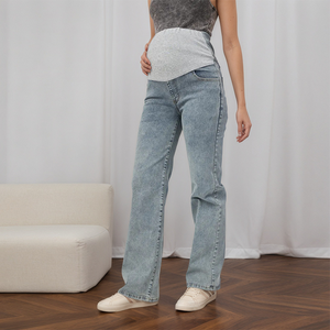Leggings <span class=keywords><strong>Premaman</strong></span> All'Ingrosso, Jeans Traspiranti Casual da Donna, Jeans <span class=keywords><strong>Premaman</strong></span> a Vita Alta Vestibilità Comoda, Pantaloni per Uso Quotidiano - Product Image 1