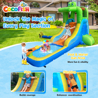 Toboggan aquatique gonflable Cocofish de qualité commerciale en tissu Oxford, mini toboggan aquatique gonflable pour le jardin, pour le plaisir familial
